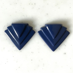 Vintage Navy Blue Layered Deco Triangle Cabochons