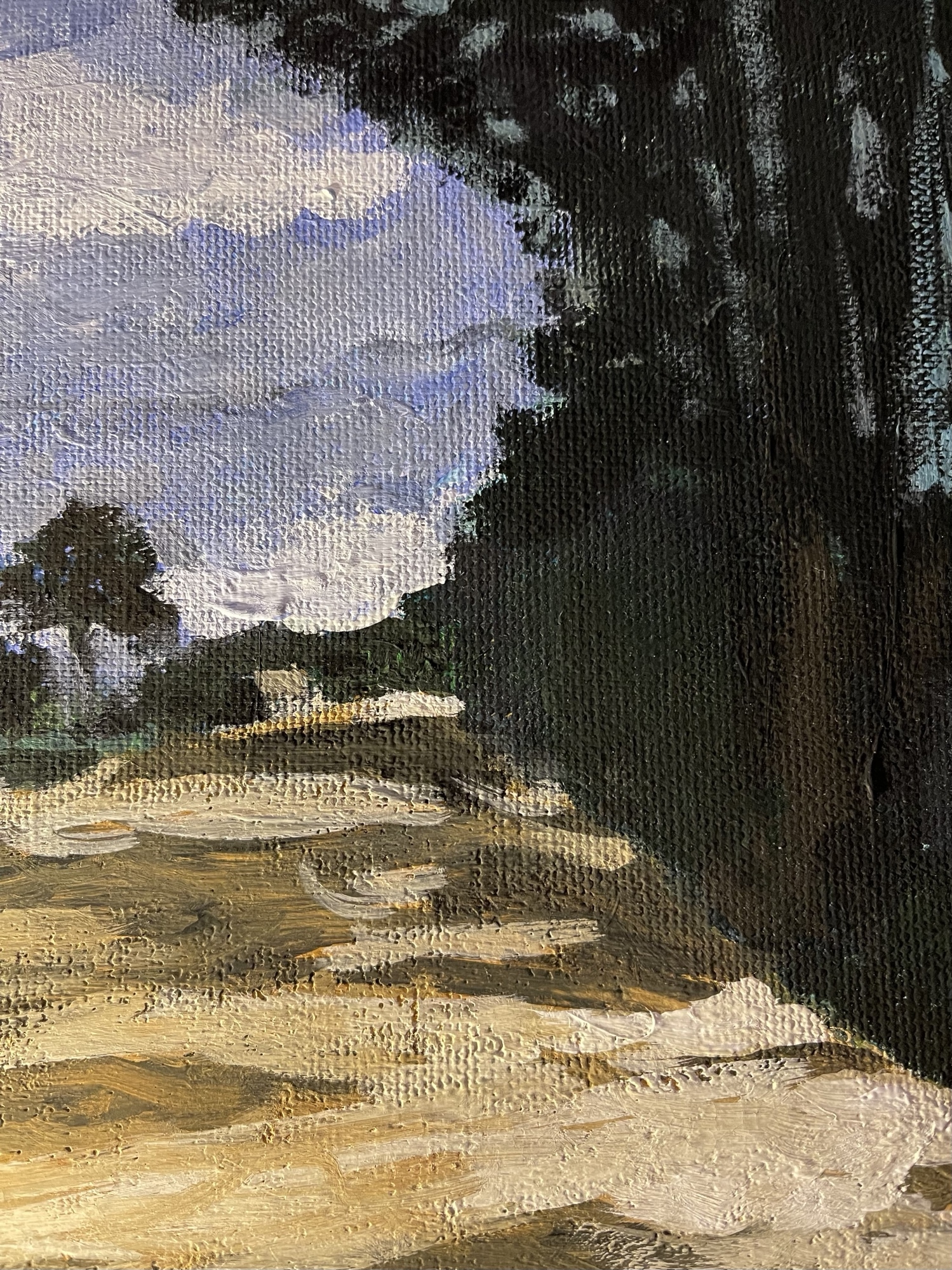 町と木 アクリル画 原画