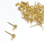 10ペア《サージカルステンレスボールピアス 18kgp 本金メッキ》