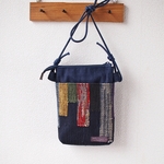 裂き織り✕デニム　サコッシュ ✦ 黒　