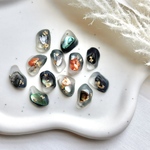 【送料無料】ハンドメイド　パーツセット　レジン　鉱石パーツ　マット加工　貼り付けパーツ　ピアスパーツ　カボション