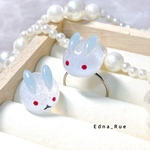 ❄️🐰コロンとした雪うさぎのリング💍 レジン フリーサイズ
