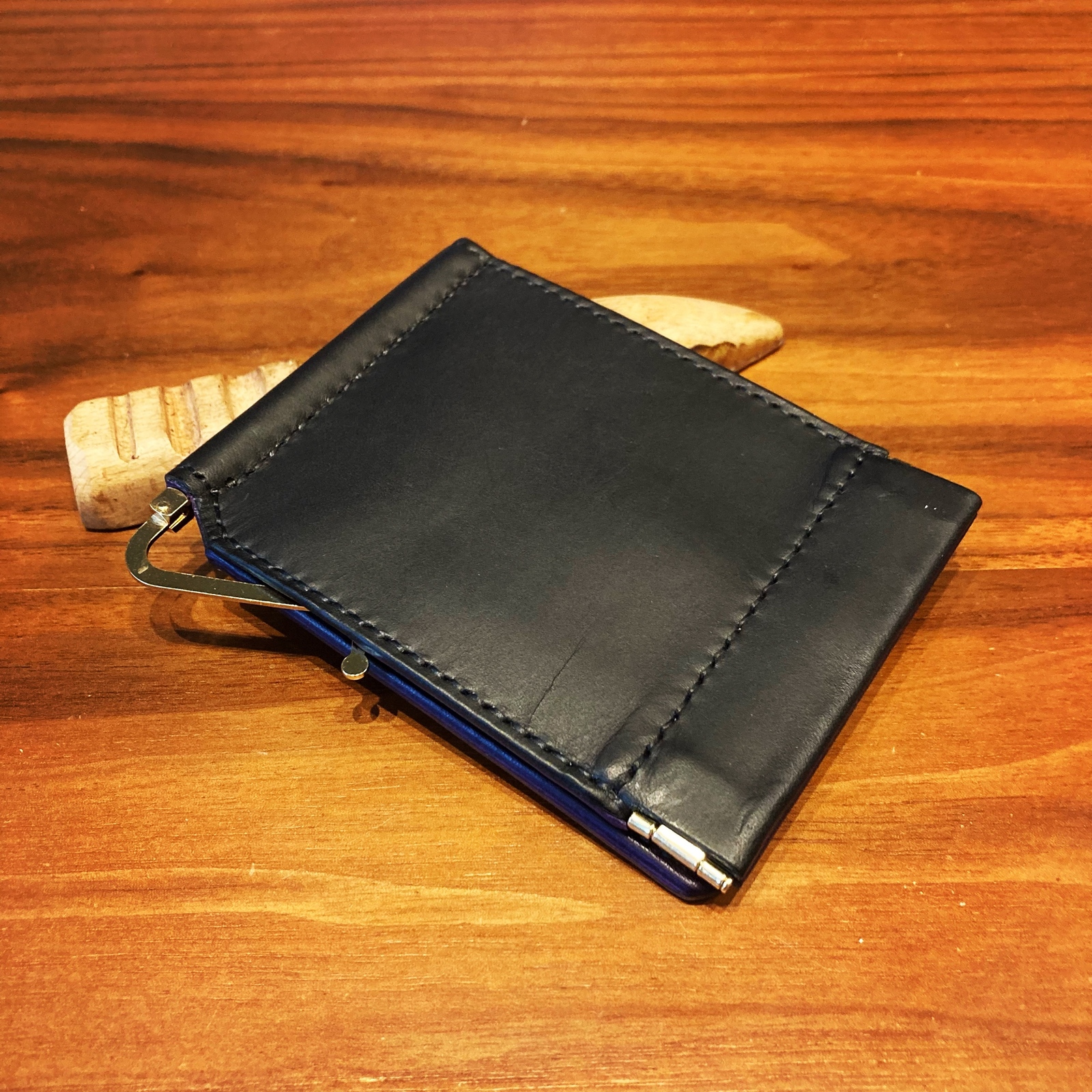 オーダー品　札バサミ BLUE.art（ブルードットアート）CORDONAN MONEY CLIP (札バサミ