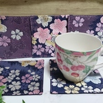 帯リメイク🍀桜柄コースター5枚セット