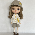 blythe outfit ミモザ刺繍のお洋服セット