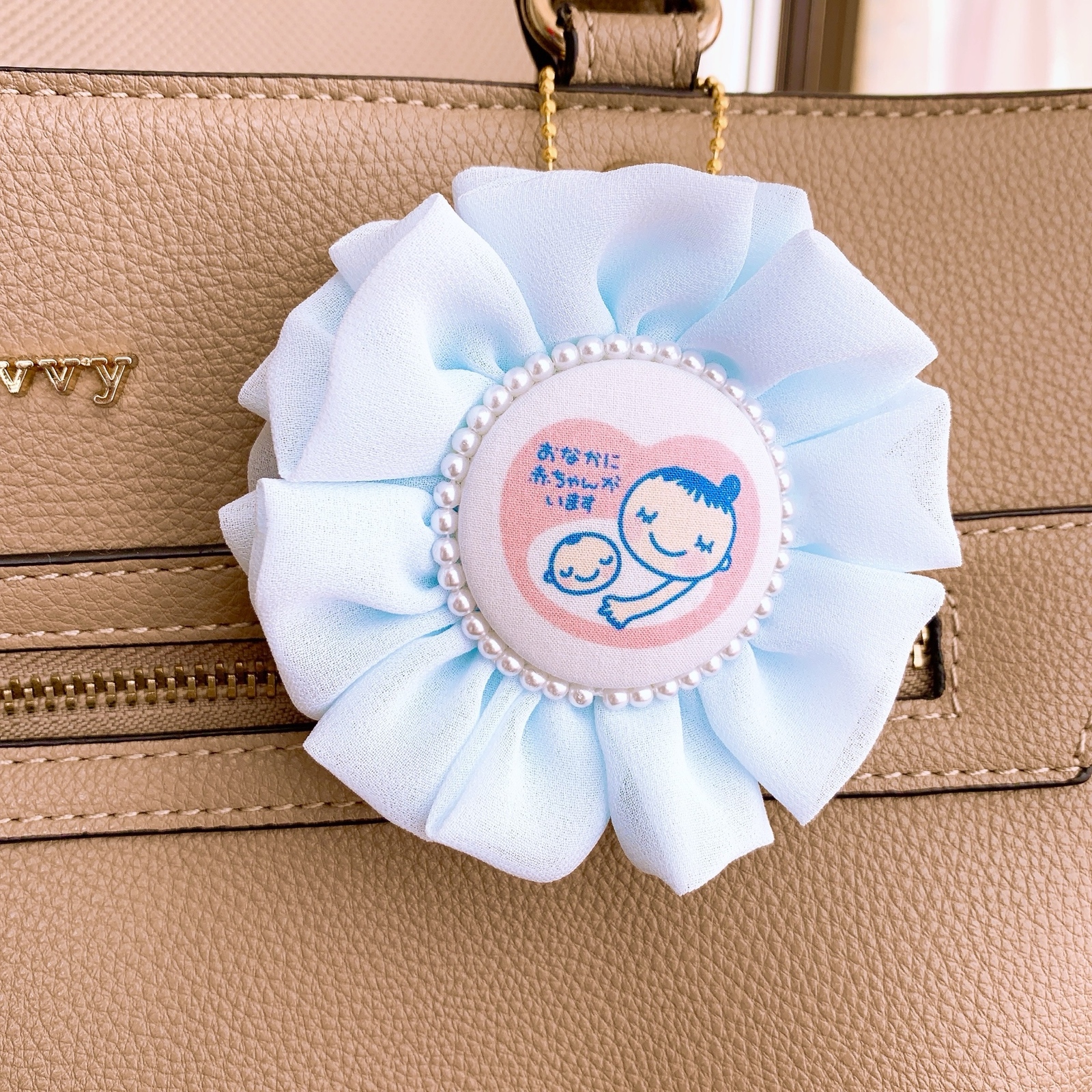 マタニティロゼット マタニティキーホルダー シフォンロゼット