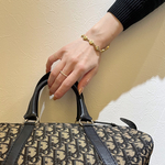 0953VINTAGE Christian Dior CDビジューブレスレット　クリスチャンディオール　ヴィンテージ  アンティーク  アクセサリーリボン　ストーン結婚式　ブランド　ゴールドアクセ