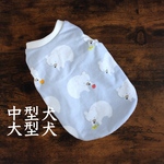 中型犬•大型犬　☆犬服　ミニ裏毛　白くまちゃん　水色　タンクトップ　ハンドメイド