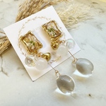 new ♡ 押し花とスズマルのピアス、イヤリング