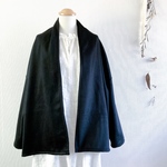 【☆】50％off ショール風ショートカーディガン/イタリア製ウール/カーキ