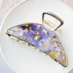青いお花のレジンバンスクリップ