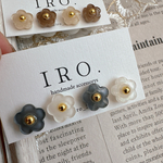 mini Flower ⸜ ✿ ⸝  gray SET♡ ピアス イヤリング ノンホール 