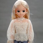 リカちゃん　レースのペプラムブラウス　アイボリー