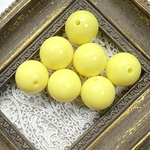 【20mm  8個 イエロー】カラフルアクリルビーズ  原色系 ラウンド 球体 貫通 単色