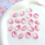 オリジナルカラー★桜花びらのガラスビーズ  ブルーグリッター×ピンクグラデーション