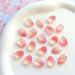 オリジナルカラー★桜花びらのガラスビーズ  ゴールドグリッター×チェリーピンクグラデーション