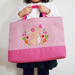 しあわせ刺繍の通園バッグ　うさぎ