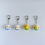 ふんわり柔らか♪セキセイインコの顔型モチーフキーホルダー