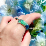  【うるリング】10号／ブルー／グリーン／紫陽花／ドライフラワー／押し花／レジン／花／クリア／うるうる／ボタニカル