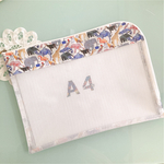 オーダー品　リバティビニコ　A4大きく開く連絡袋　キューフォーザズー