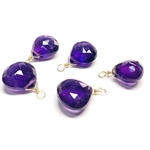 【天然石チャーム】アメジストAAA 　14kgf 　マロン形　１個　ハンドメイド素材