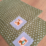 和柄&柴犬柄 ティーマット 2枚組送料込み