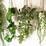 グリーンネックレス（右・陶器)のハンギングプランツ　フェイクグリーン　ハンギンググリーン　観葉植物