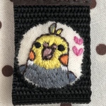 刺繍キーホルダー（オカメインコ）