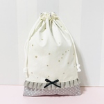 ハンドメイド●巾着●シューズケース●上履き袋●星×グレードット