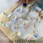 ☆再入荷【6pcs】オーロラムーンガラスチャーム