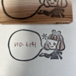 スタンプ　No. 6141ボブの女の子と吹き出し