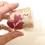 着色料不使用 小さい動物付き小さめハートプレート