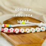 GOKIGENショルダーストラップ/スマホストラップ　ピュアホワイト×レインボー