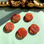【1コずつ販売】JIRI＊IVANA#czech beads#チェコビーズ　swallowツバメラウンド　23㍉ 朱赤　irregular mable picasso