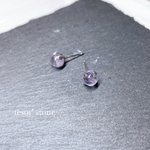 パープルセイグリットセブン　天然石一粒ピアス/サージカルステンレス