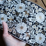 90cmカット済【インド刺繍リボン】シルク　刺繍　リボン　りぼん   【ブラック】
