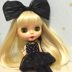 ＊cent-fleurs＊ 22㎝ドール（ブライス）用アウトフィット✴︎黒チュールドレス✴︎