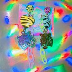 🩵🐯虎とハートのイヤリング🐯💛