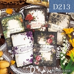 D213★dark rose★素材紙5種類セット★コラージュに★