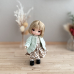 【受注制作】スウェットカーデ  ミントグリーン ミキマキちゃん