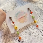 【オーダー品】ミルフィオリフラワーイヤリング　シルバー　(カラフル🌈)