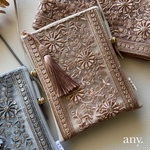 new✨インド刺繍リボンスマホポシェット pink beige♡ スマホショルダー お散歩ショルダー サコッシュ　新作✨