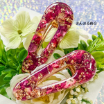 【カレン】／薔薇／金箔／花びら／ドライフラワー／押し花／ヘアクリップ／ヘアピン／ヘアーアクセサリー／パーティーヘアー