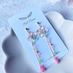 ピアス【 ひなざくら クリア系 】和風 着物 桜 さくら 花 フラワー HALHANA パール ビーズ ガラス イヤリング 