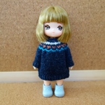 【オーダー品】ニットワンピース【紺】＊ミキちゃんマキちゃん・ねんどろいどどーる・オビツ11＊アウトフィット