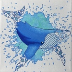 【ポスカアート】ガラスのクジラ