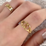 金属アレルギー対応　316L サージカルステンレス　bohemian vintage リング　指輪　サイズフリー　