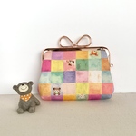 どうぶつの赤ちゃん柄の親子がま口財布