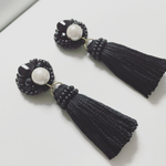 ビーズタッセルイヤリング◇ビーズ刺繍