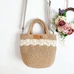 4♡ 【内布オーダー可能】【受注製作】2way 持ち手しっかり　麻ひもバッグ　かごバッグ　ショルダーバッグ　春夏バッグ　春バッグ　夏バッグ　かごバッグ　カゴバッグ